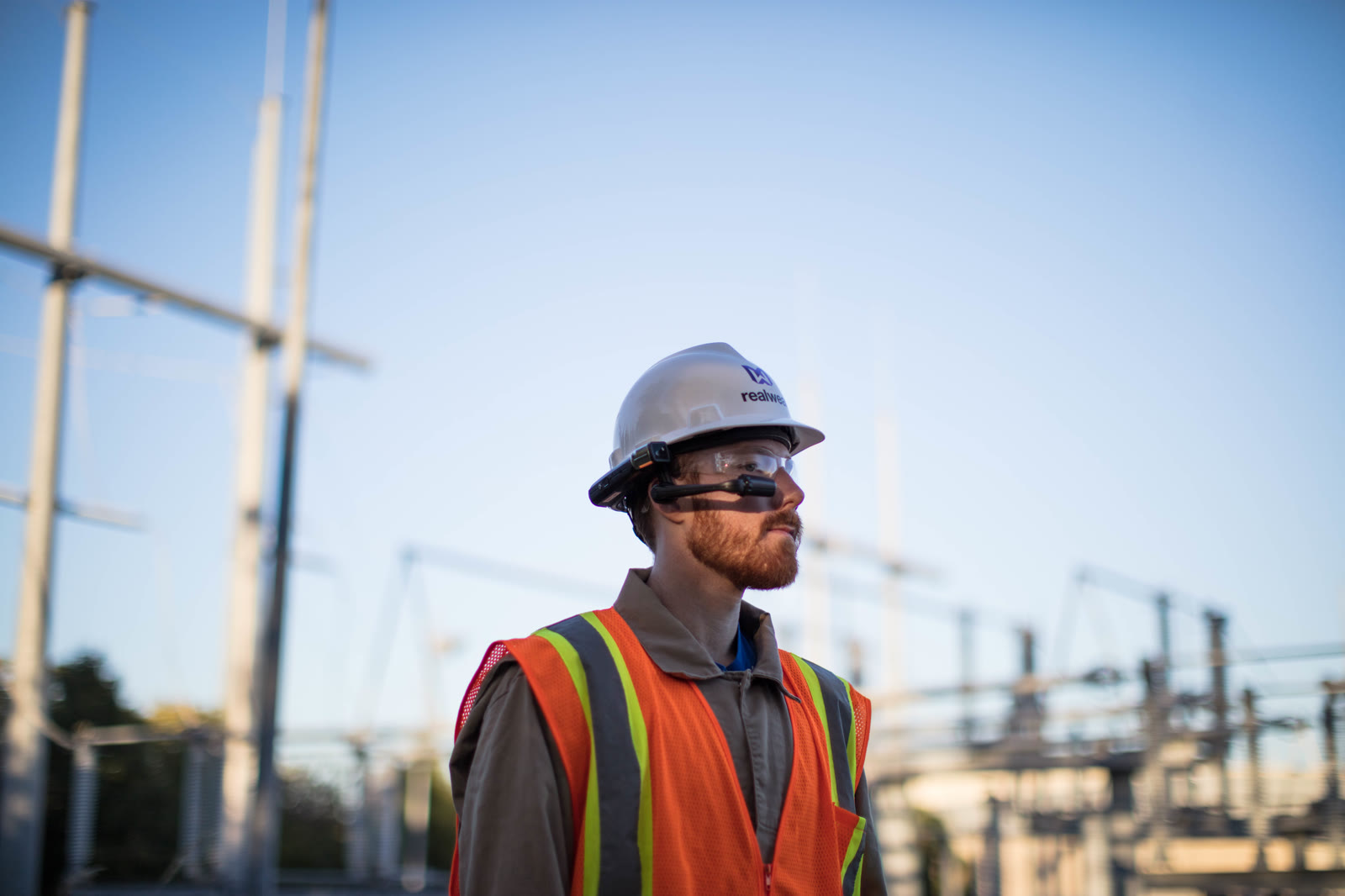 Field worker at industrial site